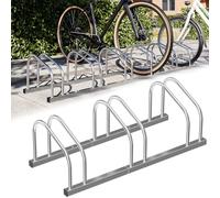 BAKAJI Rack pour vélo de Sol ou Mur, Support de stationnement extérieur pour vélo en Acier, Porte-vélo avec matériel de Montage Inclus (3 Places)