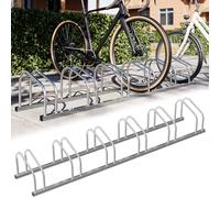 BAKAJI Rack pour vélo de sol ou mur, support de stationnement extérieur pour vélo en acier, porte-vélo avec matériel de montage inclus (6 places)