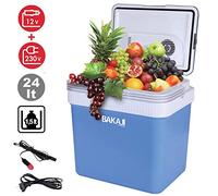 Bakaji Réfrigérateur Électrique 24LT 12/220V Maison Voiture Camping-Car Bateau Réfrigérateur Portable Fonction Chaud/Froid Dimensions : 41 x 30 x 45 cm