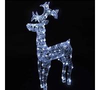 BAKAJI Renne de Noël lumineuse pour l'extérieur, Cerf lumineux LED pour décorations de Noël, Décoration 3D de Noël pour l'extérieur IP44 (Blanc froid, 100 cm)