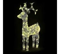 BAKAJI Renne de Noël Lumineux Décoration d'extérieur Cerf Lumineux LED Décorations de Noël Hors-porte Jardin, Décoration 3D de Noël pour l'extérieur IP44 (Blanc chaud, 65 cm)