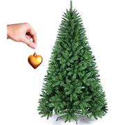 Bakaji Sapin de Noël 150 cm Cœur d'or écologique et Ignifuge, avec Base en Fer Pliable, 375 Branches, Crochet à Crochet, Couleur Vert