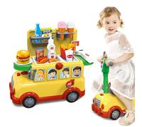BAKAJI Schoolbus 8054317258663 Fast Food Jouet pour Enfants 3 en 1 Scanner Fonctionnel, 44 x 45 x 22,5 cm, Multicolore