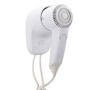 Bakaji Sèche-cheveux mural sèche-cheveux pour salle de bain Puissance 1200 W Double vitesse au choix Blanc