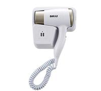 Bakaji Sèche-cheveux mural sèche-cheveux pour salle de bain Puissance 1300 W Température réglable Entrée USB Charge Smartphone 22 x 18 x 6 cm Blanc platine