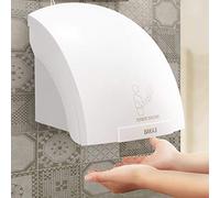 BAKAJI Essuie Automatique électrique hôtel sèche Mains à air Chaud Mural Salle de Bain avec capteur photocellule W, ABS, Blanc, 2000 Watt