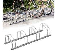 BAKAJI Support de vélo pour Sol ou Mur, Support de stationnement extérieur pour vélo en Acier avec matériel de Montage Inclus (4 Places)