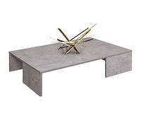 BAKAJI Table Basse de Salon de Salon Forme rectangulaire Design Moderne Structure et Plan d'appui en Bois MDF Dimensions 90 x 60 x 21 cm décoration Maison (Gris cimen)