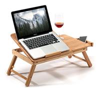 Bakaji Table Basse Plateau lit, Bambou Naturel, 60 x 30 x 25 cm