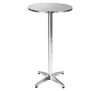 Bakaji Table de Bar Haute 2en1 en alu Hauteur réglable Pliable 70cm/115cm Mange Debout extérieur Table Ronde