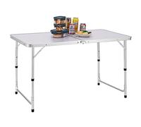 BAKAJI Table de Camping Pique-Nique avec Hauteur réglable, Structure en Aluminium, système Pliable avec poignée Transport Facile, idéale pour Le Jardin et Les Repas en Plein air, 60 x 120 x 70 cm