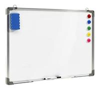 BAKAJI Tableau magnétique effaçable de forme rectangulaire avec cadre en aluminium et aimants pour décoration de maison, décoration murale moderne vintage (60 x 45 x 1,8)