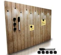 BAKAJI Tableau magnétique inscriptible et effaçable mural, petit tableau avec 5 aimants et 1 marqueur, tableau mémo mural idéal pour cuisine, salon, entrée, 60 x 40 cm (Lampadine)