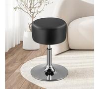 BAKAJI Tabouret de Maquillage pour Coiffeuse Design Rond, Structure Robuste, pivotante à 360°, Hauteur réglable, Assise Confortable et Rembourrage Haute densité Ergonomique, Chaise recouverte de Cuir