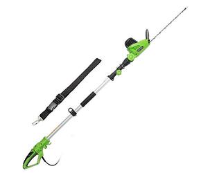 BAKAJI Taille-haie télescopique électrique avec Tige Extensible, Taille Haies Lame 41 cm avec Inclinaison, Lame réglable, Entretien du Jardin, Coupe-Bordures (460W - 240 cm)
