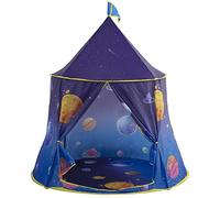 Bakaji Tente Maison de Jeu pour Enfants cabane château Jouet Enfants Structure en métal revêtement en Tissu avec Porte et fenêtres pour intérieur extérieur, Dimensions 120 x 116 cm (Bleu)