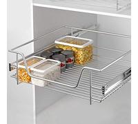 BAKAJI Tiroir télescopique Meuble de cuisine Panier étagère amovible avec rail en acier inoxydable (60 cm)