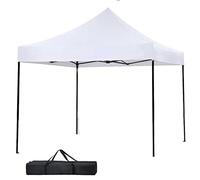 BAKAJI Tonnelle en Tissu Polyester, Structure en métal, Juste marché de Jardin (Blanc)