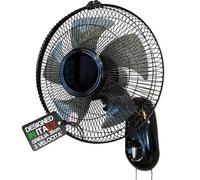 BAKAJI Ventilateur mural avec grille de 36 cm et 3 vitesses réglables, refroidisseur mural à 5 pales en polypropylène, puissance de 65 W avec oscillation latérale automatique