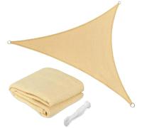 Bakaji Voile pare-soleil triangulaire occultant en polyéthylène haute densité 5 x 5 m, protection UV 90% pour ombre, jardin, terrasse, avec crochet et œillets, beige (5 x 5 x 5 x 5 m)