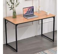 BAKAJI ZCD-12C Bureau Table Porte-pc, métal, Noyer Clair, Unique