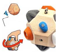 BAKAMITAYI Bloc de bloc en bois fabriqué à la main, balle d'entraînement d'escalade 3D, force de doigt de 11 cm, support d'escalade portable pour débutants et professionnels, cadeau d'escalade idéal