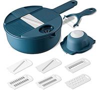 BAKAMITAYI Hachoir à légumes, mandoline, éplucheur multi-lames, ustensile à salade, coupe-légumes, panier de vidange et coupe-légumes avec éplucheur et séparateur d'œufs