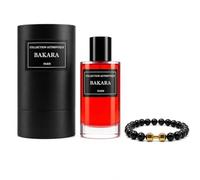 Bakara - Coffret Eau de Parfum 50ml + Bracelet Diffuseur en Pierre de Lave Offert - Parfum Unisexe Longue Durée - Collection Authentique Paris - Haute Diffusion & Tenue Prolongée