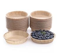 Bake Choice Moules à Tarte Mini pour la Cuisson,50 pièces en Papier,Petits Moules à Tarte de 10 cm, Moules à Quiche Jetables, Non Collants, Non Blanchis et Résistants, pour Micro-Ondes & Four