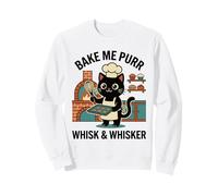 Bake Me Purr Fouet et Moustache Motif Chat Mignon Sweatshirt
