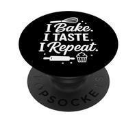 Bake Taste Repeat First Mothering Sunday Cute Baking Mom PopSockets PopGrip Adhésif