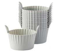 Bakecat Lot de 12 ramequins pour friteuse à air, moule à œufs, grands moules à muffins pour friteuse à air, gris