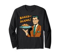 Baked by Aliens - Humour OVNI Vintage de Science-Fiction Manche Longue