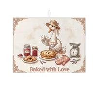 Baked with Love Tapis de séchage pour comptoir de cuisine, tapis de séchage absorbant et confortable en microfibre pour comptoir de cuisine, décoration d'intérieur, 45,7 x 61 cm