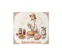 Baked with Love Tapis de séchage pour comptoir de cuisine, tapis de séchage absorbant et confortable en microfibre pour comptoir de cuisine, décoration d'intérieur, 40,6 x 45,7 cm