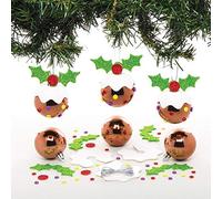 Baker AT231 Ross Kits de Boules de Noël Pudding (Paquet de 6) - Loisirs créatifs festifs pour Enfants, Argenté