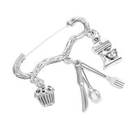 Baker Bakers Hats Badge Women Pin Baking Jewelry Brooch for Chef Silver Zinc Alloy
