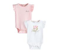 Baker by Ted Baker Baker by Ted Baker Lot de 2 barboteuses à volants en blanc et rose, Blanc/Rose, 86-92