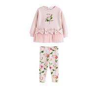 BAKER BY TED BAKER Fille Sweat avec ourlet en mesh et legging, 2 pièces Rose 4 Ans-5 Ans