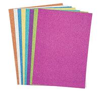 Baker Ross AC373 Papier Cartonné Pailletté A4 - Lot de 16, Cartes Paillettées pour le Scrapbooking, Activités et Loisirs Creatifs pour les Enfants, Coloris Assortis
