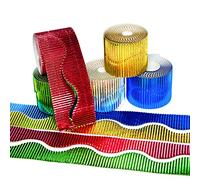 Baker Ross AG109 Lot de 5 bordures métalliques ondulées pour décoration de salle de classe et tableaux d'affichage