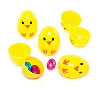 Baker Ross AG314 Lot de 10 œufs en plastique pour enfants à remplir avec des bonbons pour la chasse aux œufs de Pâques