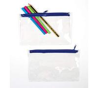 Baker Ross AG332 Trousse à Crayons Transparente, Parfaite pour Les Enfants, idéale pour l'école, la Maison, Les Groupes de Bricolage et Autres (Paquet de 10), crème