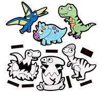 Baker Ross Aimants toucher Velours motif Dinosaures - Lot de 15, Activites Manuelles pour les Enfants (FC805)
