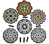 Baker Ross Aimants toucher Velours motif Rangoli - Lot de 12, Activites Manuelles pour les Enfants (FX233)