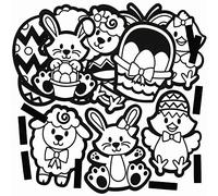 Baker Ross Aimants toucher Velours motifs de Pâques - Lot de 15, Aimants pour les Enfants (FC622)