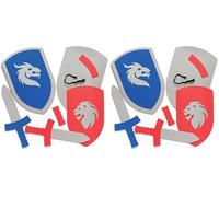 Baker Ross AR456 Kit de Bricolage créatif avec 2 Lots d’Une Epée et d’Un Bouclier en Caoutchouc Mousse pour Enfant Blanc (Lot de 2)