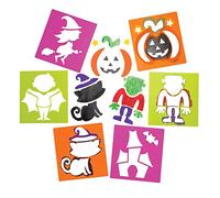 Baker Ross AR654 Lot de 6 pochoirs en plastique assortis parfaits pour les enfants pour créer et créer des livres sur le thème d'Halloween, des cartes et des images, parfaits pour la maison, l'école