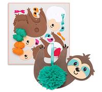 Baker Ross AT695 Kits paresseux en pompons à assembler - Loisirs créatifs à thème pour enfants (Paquet de 30)