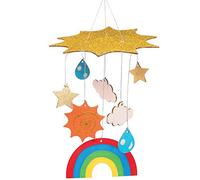 Baker Ross AT753 Kits de mobiles arc-en-ciel en bois -Loisirs créatifs à thème pour enfants (Paquet de 2)
